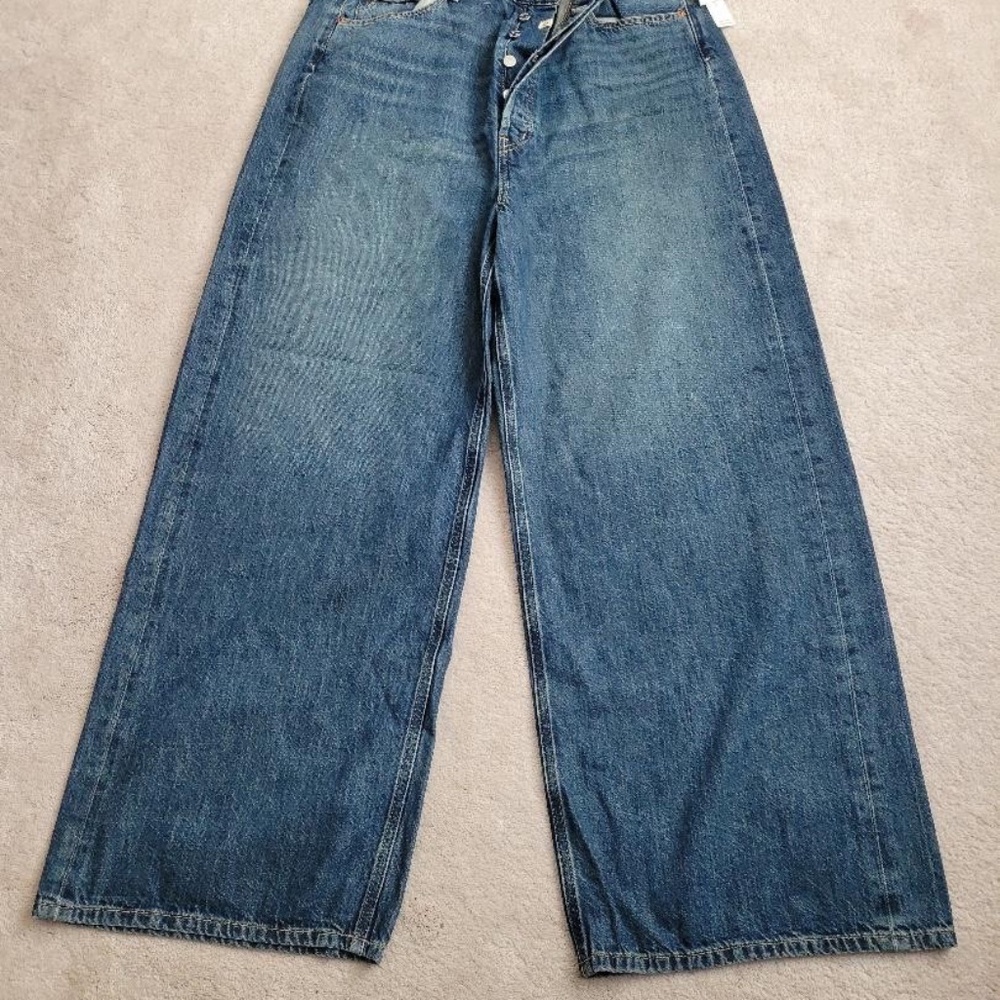 ETICA Terranea Marley Ultra High Rise Baggy Wide Leg Jeans Size 33 Dark Blue